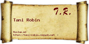 Tani Robin névjegykártya